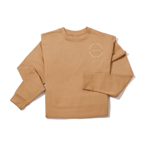 Summer Fridays Sweaters - Sakara Signature Sweatshirt in Tan